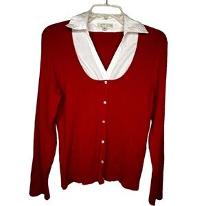 Carolyn Taylor Layered Red Sweater